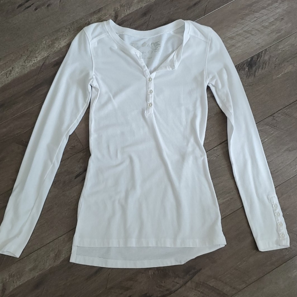 Poof long sleeve button up tee